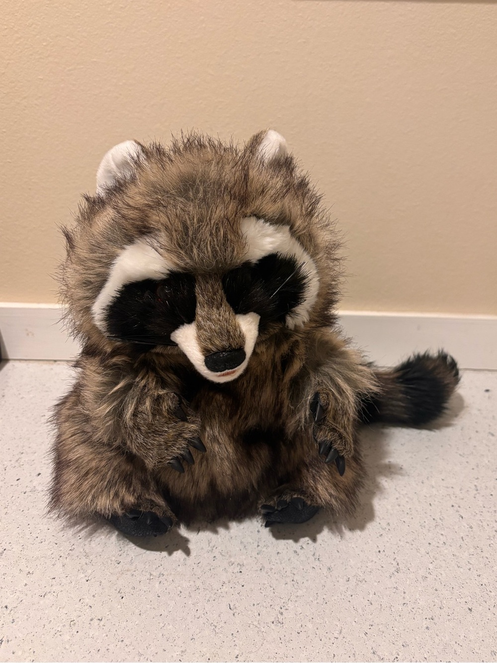 Folkmanis Raccoon Hand Puppet Plush Toy CIB Clean